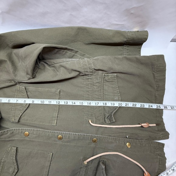 Levi Strauss Co Utility Jacket Olive Green Button Front Drawstring Waist Wmn S - Picture 10 of 11